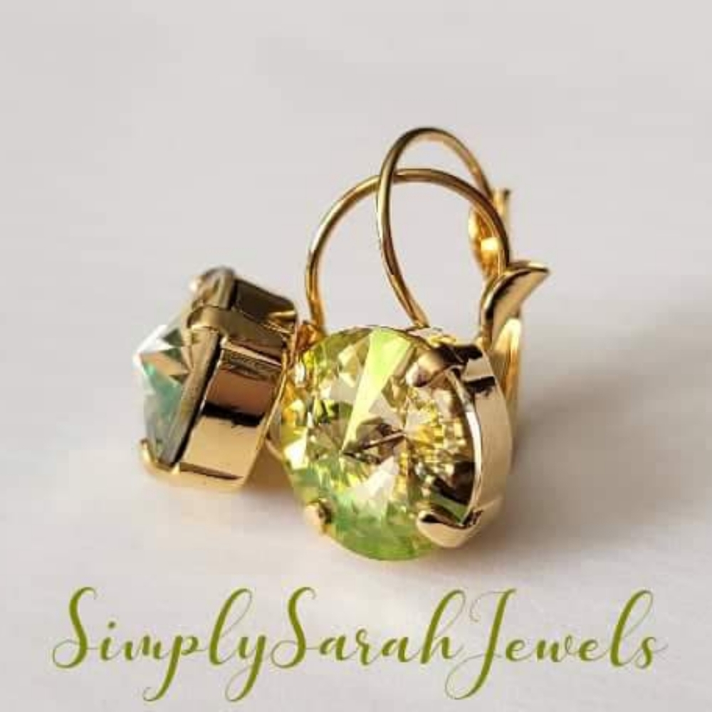 Austrian Crystal Earrings in Gold